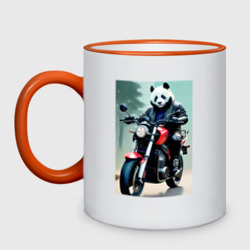 Кружка двухцветная Panda - cool biker