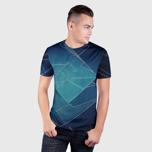 Мужская футболка 3D Slim с принтом Геометрическая бесконечность, фото на моделе #1