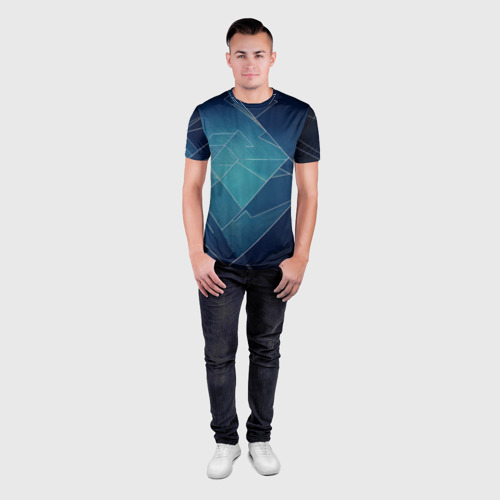 Мужская футболка 3D Slim с принтом Геометрическая бесконечность, вид сбоку #3