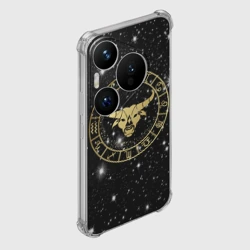 Чехол для Huawei Pura 70 Pro Телец золотой на звездном небе - фото 2