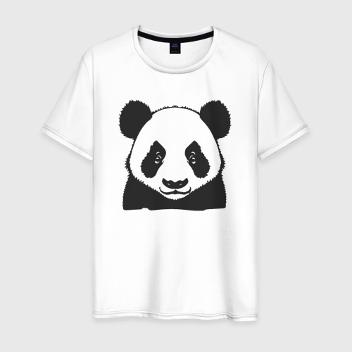 Мужская футболка хлопок Панда Китайский медведь, цвет белый