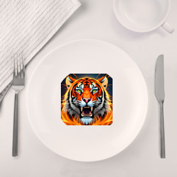 Набор: тарелка + кружка Тигр в огне - фото 2