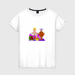 Купчиха за чаем – Женская футболка хлопок с принтом купить со скидкой в -20%