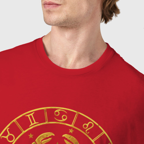Мужская футболка хлопок Гороскоп - рак, цвет красный - фото 6