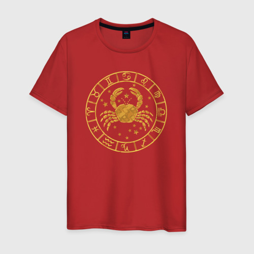 Мужская футболка хлопок Гороскоп - рак, цвет красный