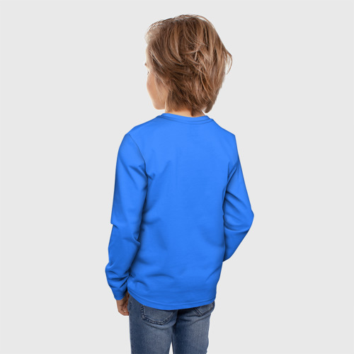 Детский лонгслив 3D Однотонный неоновый синий цвет, цвет 3D печать - фото 4