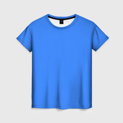 Женская футболка 3D Однотонный неоновый синий цвет