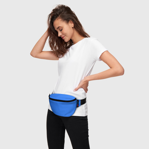 Поясная сумка 3D Однотонный неоновый синий цвет - фото 4