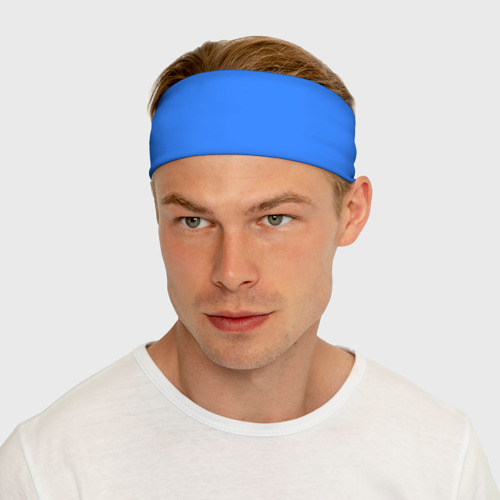 Повязка на голову 3D Однотонный неоновый синий цвет - фото 5