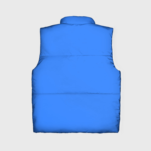 Женский жилет утепленный 3D с принтом Однотонный неоновый синий цвет, вид сзади #1