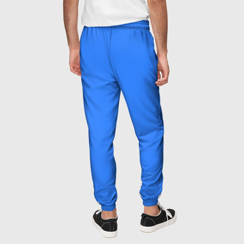 Мужские брюки 3D Однотонный неоновый синий цвет, цвет 3D печать - фото 5