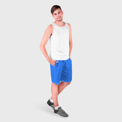 Мужские шорты 3D Однотонный неоновый синий цвет - фото 2