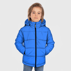 Зимняя куртка для мальчиков 3D Однотонный неоновый синий цвет - фото 2