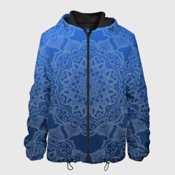 Мужская куртка 3D Мандала на градиенте синего цвета