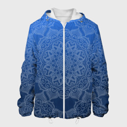 Мужская куртка 3D Мандала на градиенте синего цвета