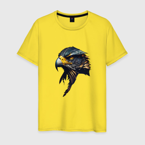Мужская футболка хлопок Беркут - хищная птица, цвет желтый