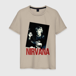 Мужская футболка хлопок Курт Кобейн группа Nirvana