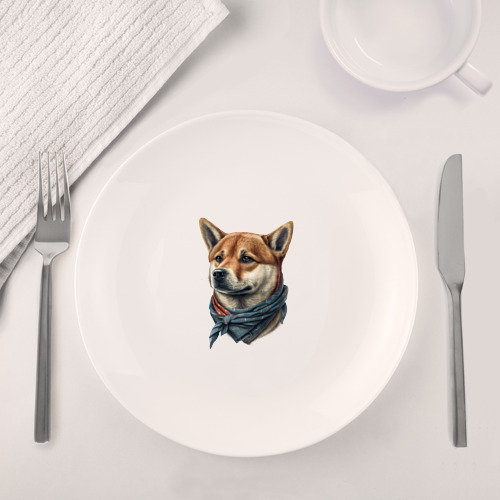 Набор: тарелка + кружка Сиба-ину в бандане - фото 4