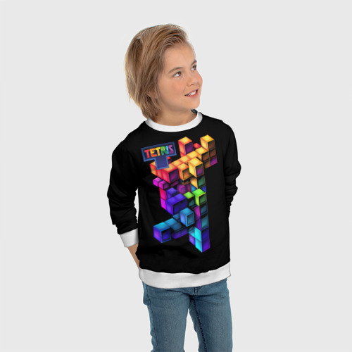 Детский свитшот 3D Tetris game, цвет 3D печать - фото 5