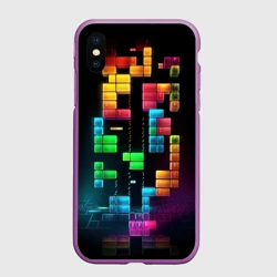 Чехол для iPhone XS Max матовый Абстрактный Тетрис