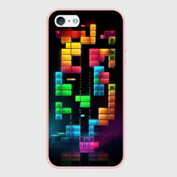Чехол для iPhone 5/5S матовый Абстрактный Тетрис