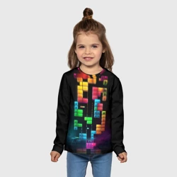 Детский лонгслив 3D Абстрактный Тетрис - фото 2