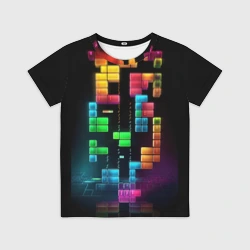 Детская футболка 3D Абстрактный Тетрис