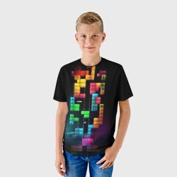 Детская футболка 3D Абстрактный Тетрис - фото 2