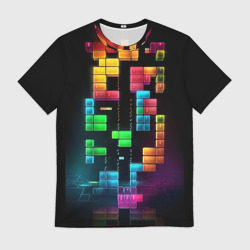 Мужская футболка 3D Абстрактный Тетрис