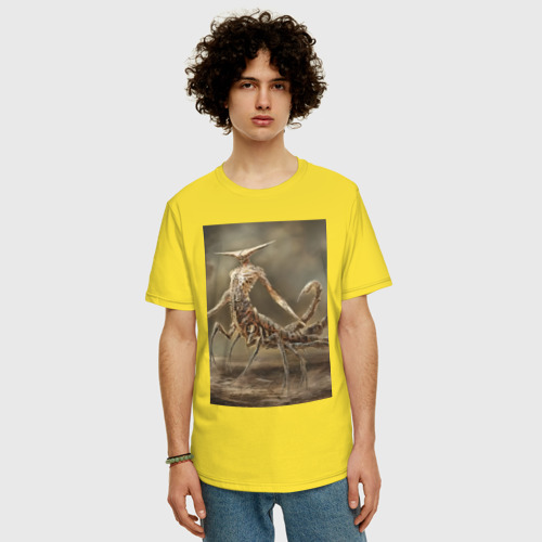 Мужская футболка хлопок Oversize с принтом Скорпион фантастика, фото на моделе #1