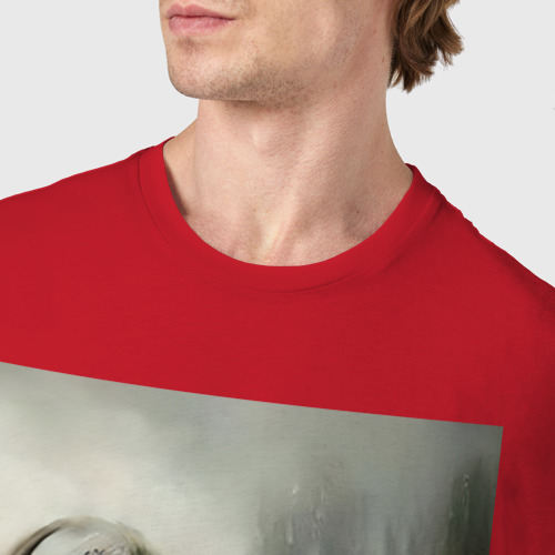 Мужская футболка хлопок Рыбы фантастика, цвет красный - фото 6