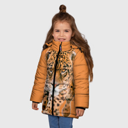 Зимняя куртка для девочек 3D Ягуар на охоте - фото 2
