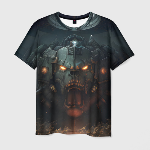 Мужская футболка 3D с принтом Space Marine machine, вид спереди #2