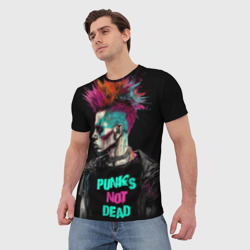 Мужская футболка 3D Панк   в краске - фото 2