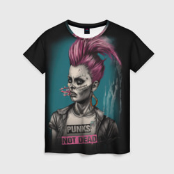 Женская футболка 3D Punks no dead    girl