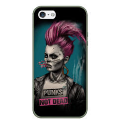 Чехол для iPhone 5/5S матовый Punks no dead    girl