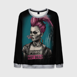 Мужской свитшот 3D Punks no dead    girl