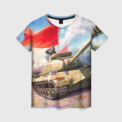 Женская футболка 3D Русский танк