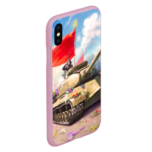 Чехол для iPhone XS Max матовый Русский танк, цвет розовый - фото 3