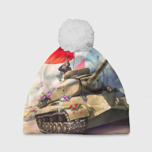 Шапка 3D c помпоном Русский танк, цвет 3D печать
