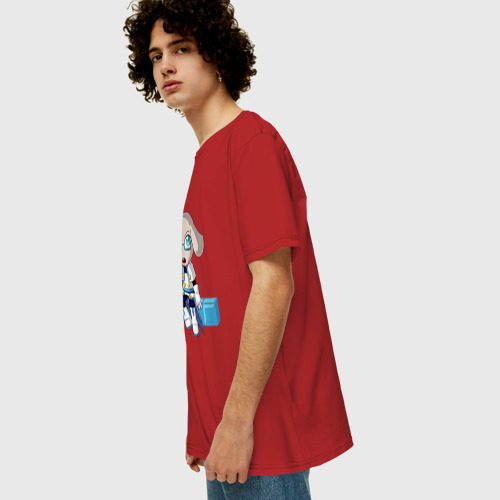 Мужская футболка хлопок Oversize с принтом Овечка и тетрис блок, вид сбоку #3