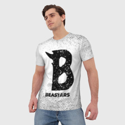 Мужская футболка 3D Beastars с потертостями на светлом фоне - фото 2