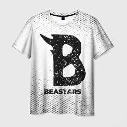 Мужская футболка 3D Beastars с потертостями на светлом фоне