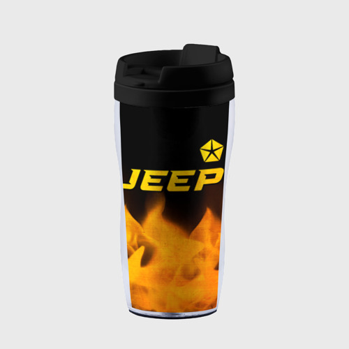 Термокружка-непроливайка Jeep - gold gradient: символ сверху