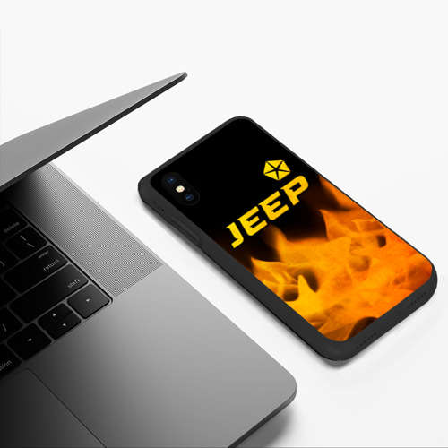 Чехол для iPhone XS Max матовый Jeep - gold gradient: символ сверху - фото 5