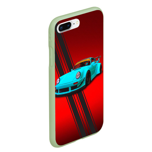 Чехол для iPhone 7Plus/8 Plus матовый Немецкий спортивный автомобиль Porsche 911, цвет салатовый - фото 3