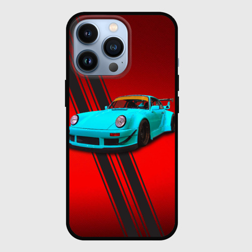Чехол для iPhone 13 Pro с принтом Немецкий спортивный автомобиль Porsche 911, вид спереди #2