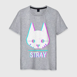 Светящаяся футболка Stray в стиле glitch и баги графики (Мужская)