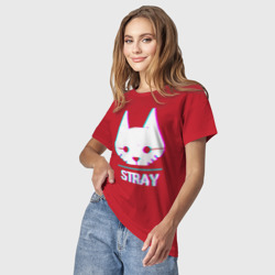 Светящаяся женская футболка Stray в стиле glitch и баги графики - фото 2