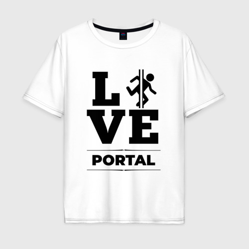 Мужская футболка хлопок Oversize Portal love classic, цвет белый